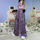 Punk Checkered Hip Hop Cargo Pants